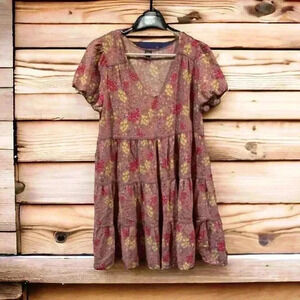 Wild Fable Junior’s Size Large V-Neck Floral Babydoll Dress. Lightweight Dress